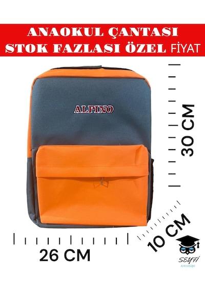 Anaokul Çantası Su Geçirmez Kumaş 10x26x30 Cm Stok Fazlası Özel Fiyat Fırsat Ürünü