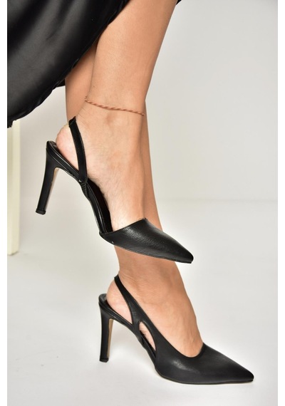 Fox Shoes U404589409 Siyah İnce Topuklu Kadın Ayakkabı Siyah