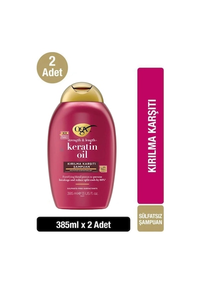 Ogx Kırılma Karşıtı Keratin Oil Şampuan 385mlx2 Kırılgan