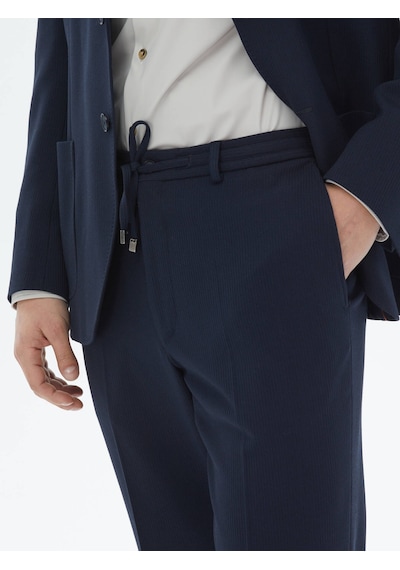 Kip Lacivert Desenli Modern Fit Takım Elbise Çok Renkli