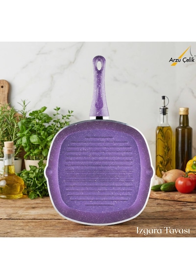 28 Cm Granit Izgara Tavası - Violet Violet