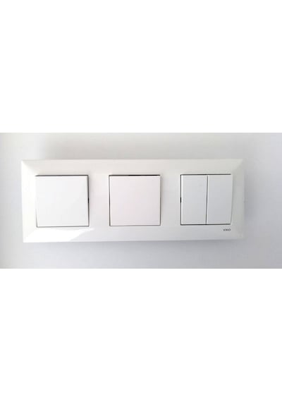 Viko Meridian Beyaz 3lü Set Komütatör İkili Anahtar + Anahtar + Anahtar