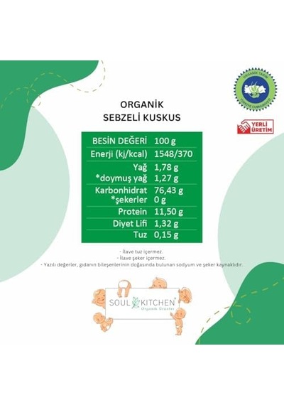 Organik Sebzeli Kuskus 300 G