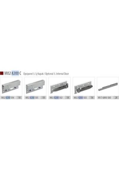 Sürme Kapak M02 8200 C-100 Kg Sft 3.Kapak Gardrop Mek.