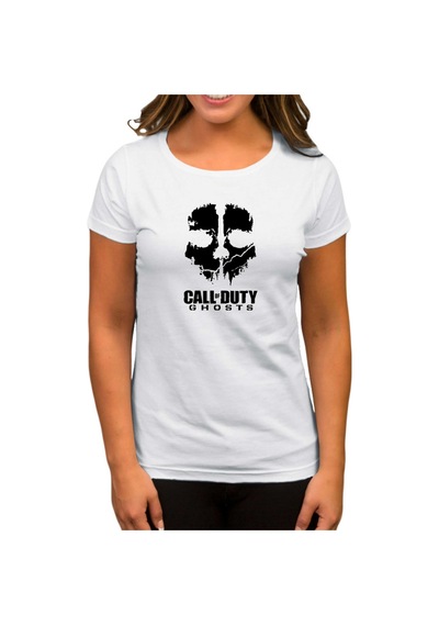 Call Of Duty Black Ghosts Beyaz Kadın Tişört Beyaz
