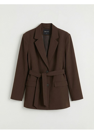 Lcw Modest Kahverengi Beli Kuşaklı Kadın Blazer Ceket