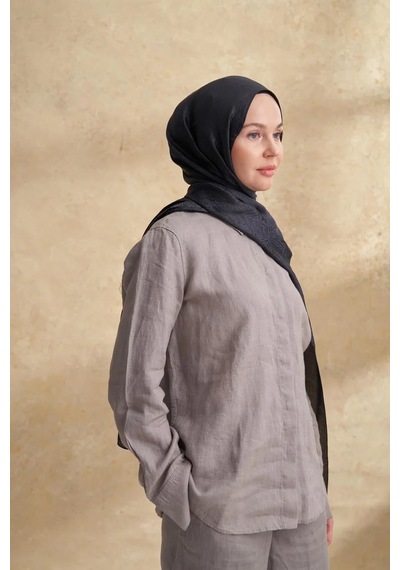 Armanda Jose Jakar Ethnic Desen Şal- 3303 Antrasit