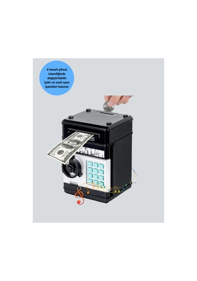 Astraltech Otomatik Para Çeken Şifreli Atm Tasarımlı Kumbara