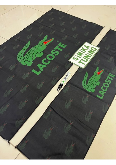 Siyah Lacoste Torpido Ve Sırt Havlusu Seti 2 Adet Torpido 35x135 , Sırt 70 X 135 Anahtarlık Hediy