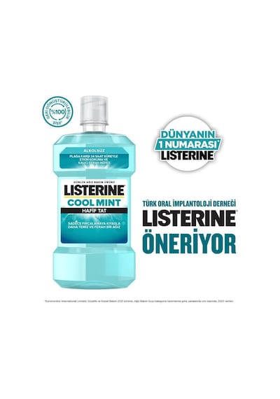 Listerine Cool Mint Hafif Tat Alkolsüz Ağız Bakım Suyu 500ml X 3