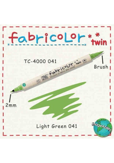 Zig Fabricolor Twin Çift Uçlu Kumaş Boyama Kalemi Lıght Green 7695425407597