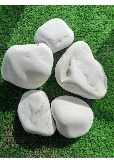 Beyaz Dolomit Taş 20 Kg 4-6 Cm Bahçe Süs Taşı Dekoratif Taş Dere Taşı Loche