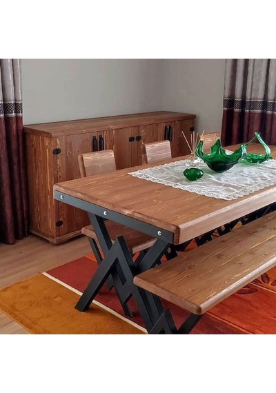 Doğal Ahşap Yemek Masası-100-200