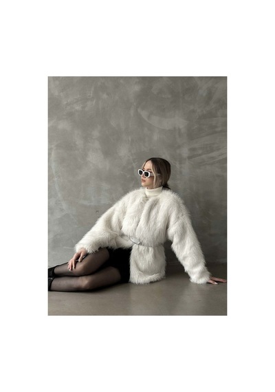Verymoda Suni Kürk Ceket F1608 Krem