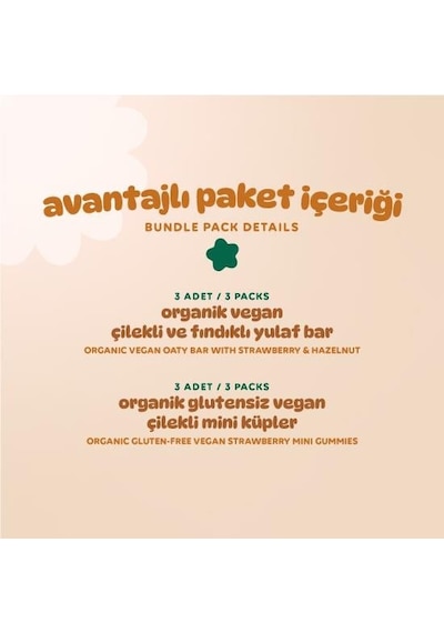Organik Vegan Çilekli Atıştırmalık Paketi - 6 Adet 2 Çeşit 170 G