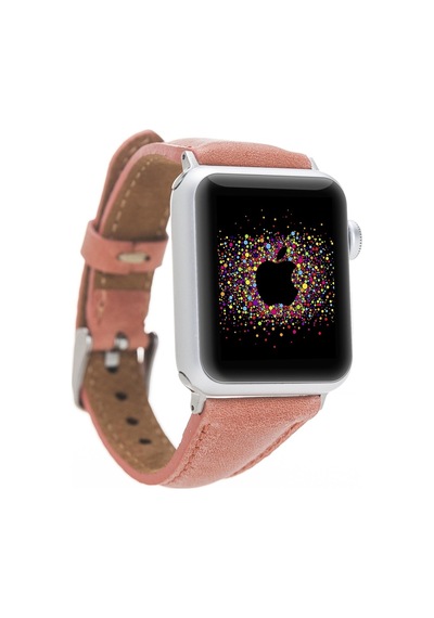 Bouletta Apple Uyumlu  Watch Ince Deri Kordon 38-40-41 MM Mercan