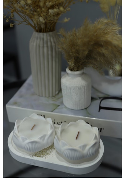 Bernami Mum Pinterest Lotus 2'li Takım Kokulu Mum, Dekoratif Mum Diğer