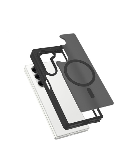 Samsung Galaxy Uyumlu Z Fold 6 Kılıf Kamera Korumalı M-safe Şarj Özellikli Yüzey Mat Darbe Emici Lunex Kapak Siyah