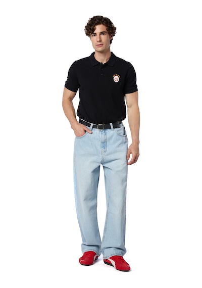 Gsstore Galatasaray 5 Yıldız Klasik Logo Polo T-shirt E251403 Siyah