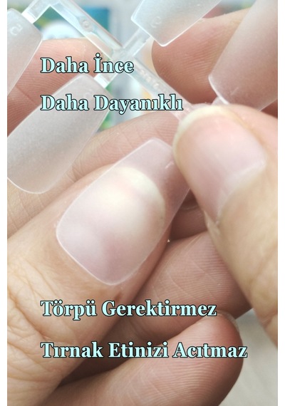 500 Adet Yeni Nesil Jel Destekli Kısa Küt Takma Tırnak Önceden Törpülenmiş Kısa Küt