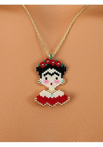 Frida Kolye Miyuki Çok Renkli