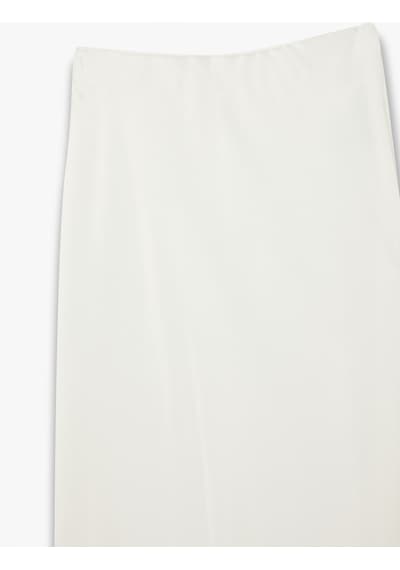 Koton Regular Fit A Kesim Viskon Maxi Etek Kırık Beyaz 6sak70075uw Ekru