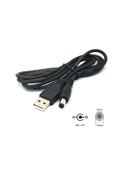 Usb 5.5 Mm 2.5 Mm Kablo Usb Standart Uç Dc Kablo 5.5 Mm 2.5 Mm 1 Metre Usb Kablo
