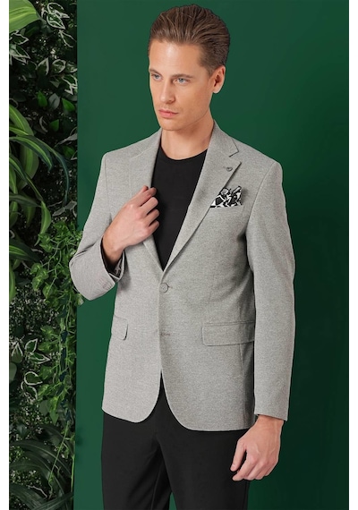 Efor Comfort Fit Kırçıllı Dokuma Pamuklu Casual Gri Ceket C 665 Gri