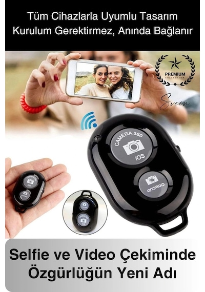 Bluetooth Kablosuz Uzaktan Kumanda İos Android Uyumlu Selfie Fotoğraf Video Çekme Remote Shutter Diğer