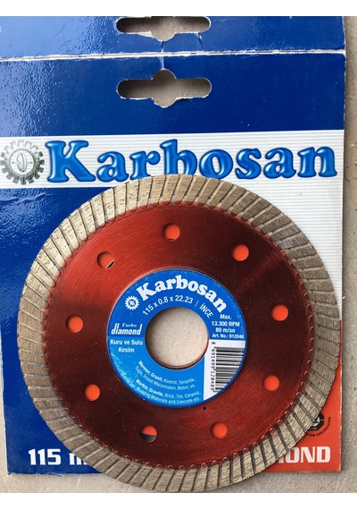 Karbosan Süper Turbo Elmas Kesici İnce 115 Mm