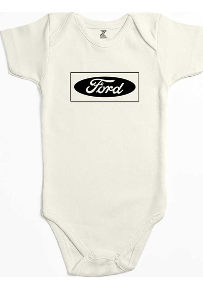 Zepplin Giyim Ford Logo Black Ekru Bebek Body Zıbın