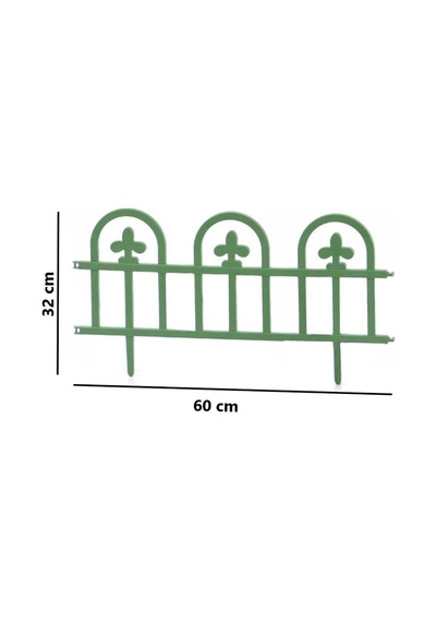 Omnipazar Sy-5992 Estate Plastik Bahçe Çiti 60x32 Cm 4'lü Set Yeşil