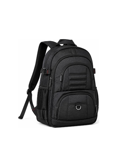 Unisex Siyah 5 Cepli Suya Dayanıklı Sırt Çantası Seyahat Outdoor Ve Günlük Kullanım