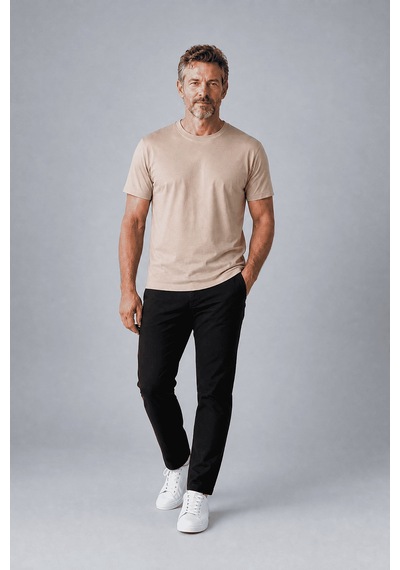 Bisse Bej Studio Bisiklet Yaka T-shirt Bsts26y26320 E07