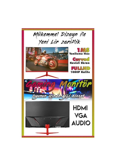 Ramtech PRİZMA R5-5600 16 GB 512 GB SSD 8 GB RX580 23.6" Free Dos Masaüstü Oyuncu Bilgisayarı