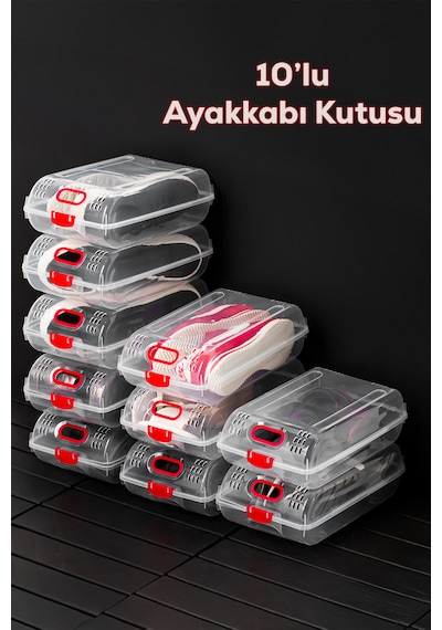 Porsima 204-10 Kadın Ve Çocuk Ayakkabı Saklama Kutusu - Şeffaf