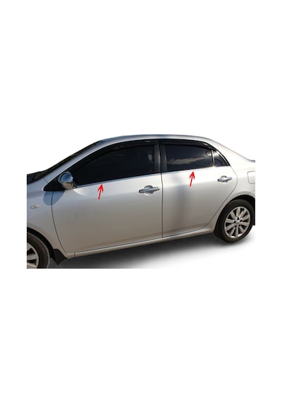 Toyota Corolla Uyumlu Sedan Krom Cam Çıtası 2007-2013 Pas.Çelik 4 Parça