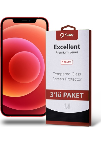 Apple Uyumlu   iPhone 12 Mini ile Kırılmaz Cam Ekran Koruyucu Ekonomik 3'lü Paket