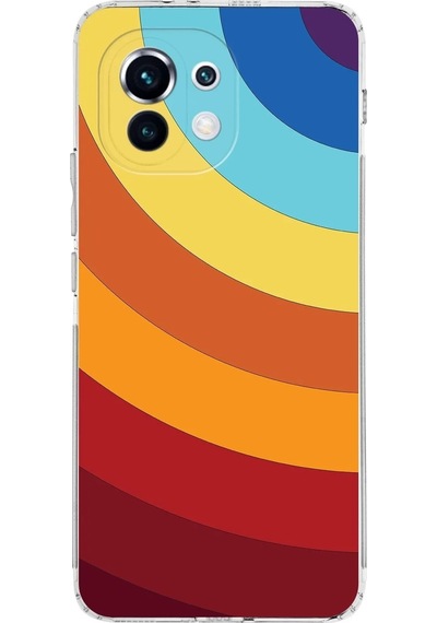 Xiaomi Mi 11 Kamera Korumalı Kapak Renk Cümbüşü Tasarımlı Şeffaf Kılıf