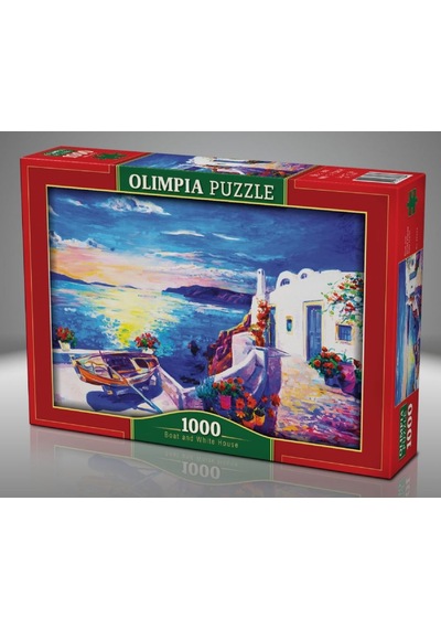 Olimpia 1000 Parça Tekne Ve Beyaz Ev Sanatsal Puzzle