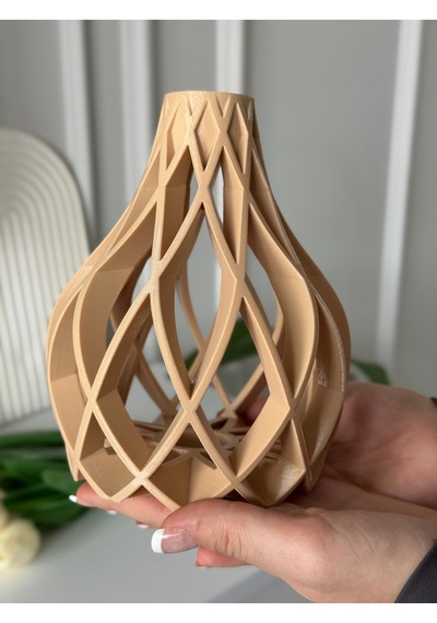 3d Dekoratif Modern Tasarımlı Şık Ve Zarif. Gösterişli Sahha Vazo. Masa Vazo. Salon Vazo Bej