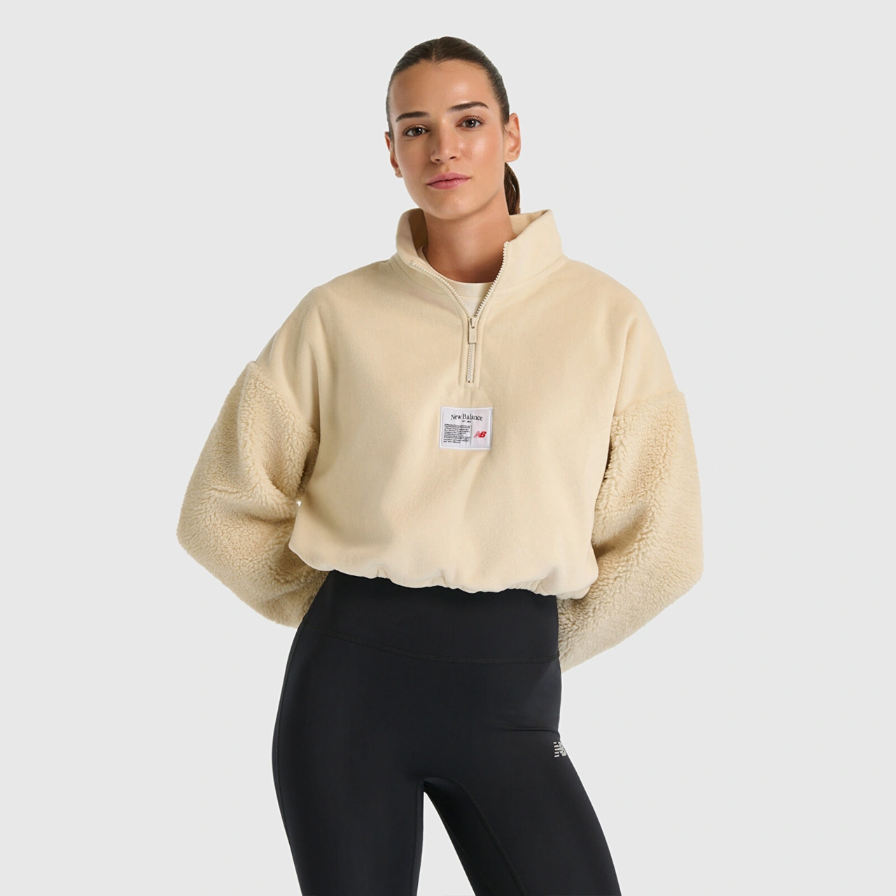 New Balance Nb Lifestyle Kadın Bej Sweatshirt Wnc3512-sst Bej