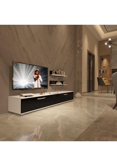 Decoraktiv Eko 4 Slm Std Tv Ünitesi Tv Sehpası Beyaz - Siyah