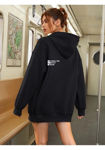 Altamira Unisex Effect Baskılı Oversize Kapşonlu Sweatshirt 001