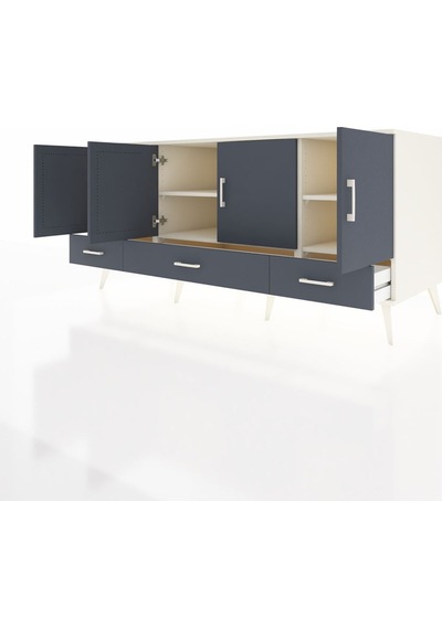 Kronos Konsol 6 Raflı 3 Çekmeceli 4 Kapaklı 176x59x83 Aytaşı-antrasit/antrasit Antrasit/antrasit