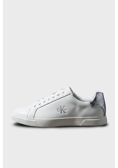 Calvin Klein Deri Logolu Sneaker Ayakkabı Hw0hw03312061 Kadın Ayakkabı Hw0hw03312 061 Beyaz-gümüş