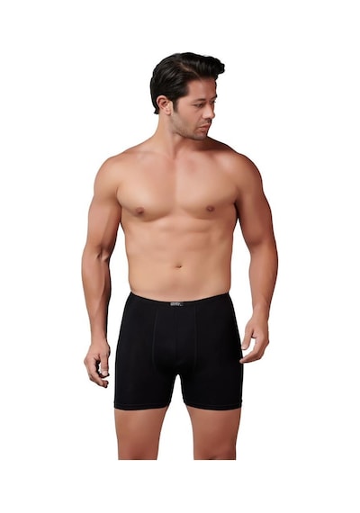 6 Adet Gümüş Erkek Bambu İnce Bel Elastan Boxer 8007 Siyah