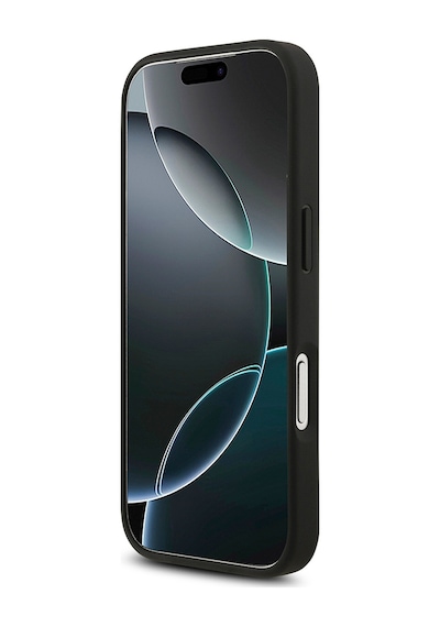 Apple Uyumlu iPhone 17 Pro Kılıf Guess Lisanslı M-safeli Yazı Logolu Circle Classic Kapak Siyah Siyah