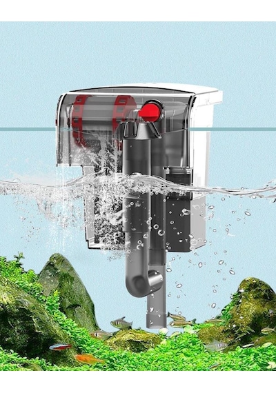 Valkyrie Akvaryum Askılı Şelale Filtre 3w 250 L/h Sessiz Çalışma Yüzey Temizleyici Sünger Filtreli