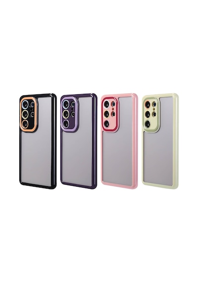 Zore Samsung Galaxy Uyumlu S24 Ultra Kılıf Kamera Korumalı Renkli Kenar Ve Çerçeve Tasarımlı Nvth Vitamin Kapak-siyah
